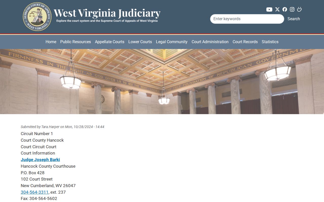 Hancock County Circuit Court clerk contact for felony release orders and records