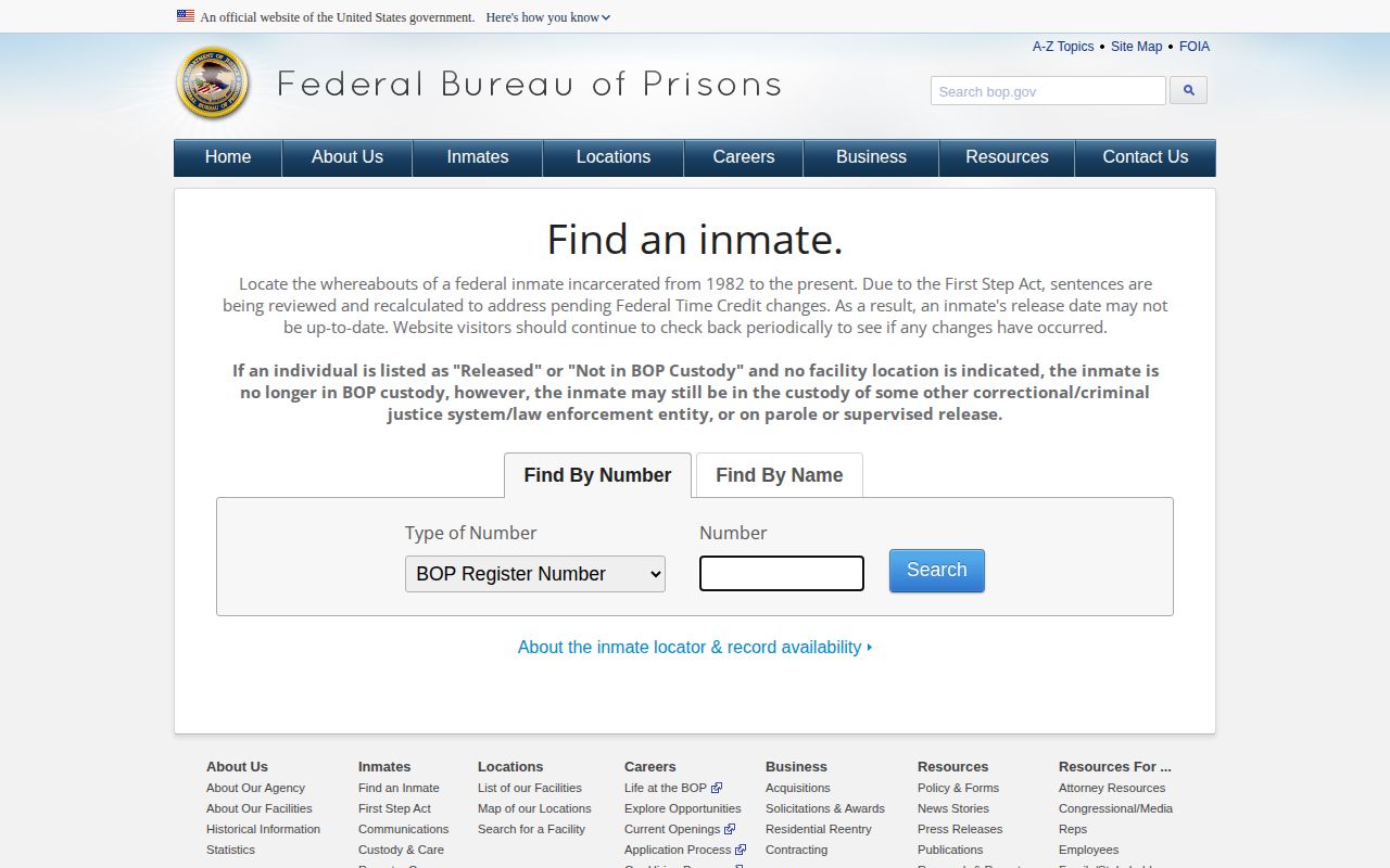 Federal locator used after a Hancock County inmate transfer or release
